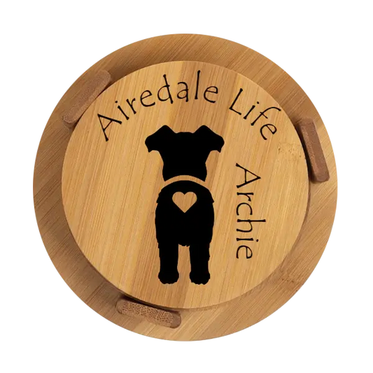 Dog Life - Round Bamboo Coaster Set AVDC INK