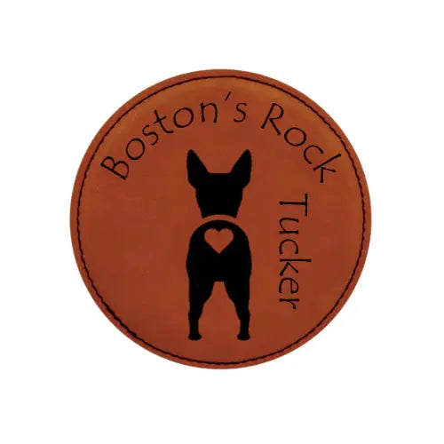 Dog Life-Round Leather Coaster Set-Chestnut avdc ink