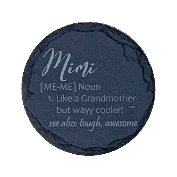 Mimi - Round Slate Coaster Set of 4 AVDC INK