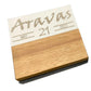 4" White Marble & Acacia Wood Square Coaster AVDC INK
